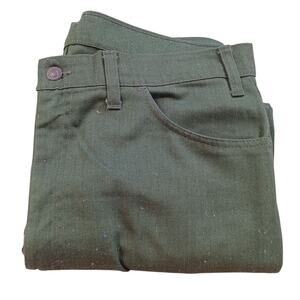 Levis Vintage Sta Prest Big E Army Green Denim Relaxed Fit Pants 36x26